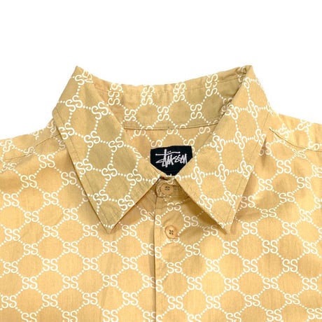【USED】90'S STUSSY SS MONOGRAM S/S SHIRT
