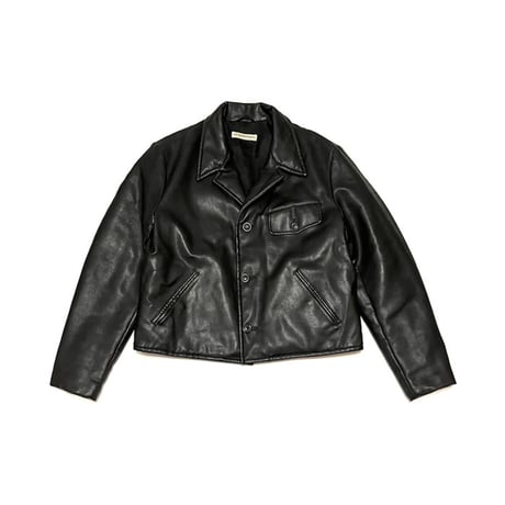 【USED】80's-90's EMPORIO ARMANI SHORT LENGTH SYNTHETIC LEATHER JACKET