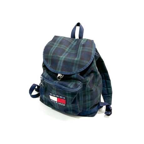 【USED】90'S TOMMY HILFIGER BLACK WATCH BACKPACK