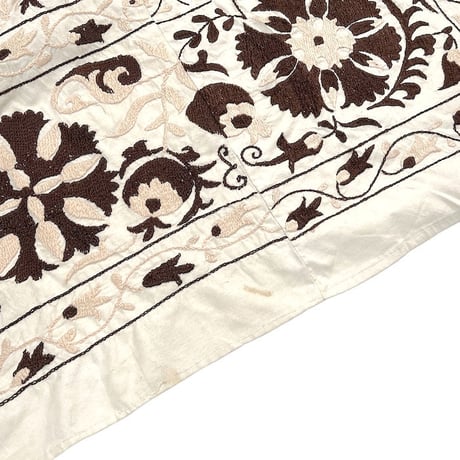 【USED】VINTAGE BOTANICAL EMBROIDERED COTTON FABRIC
