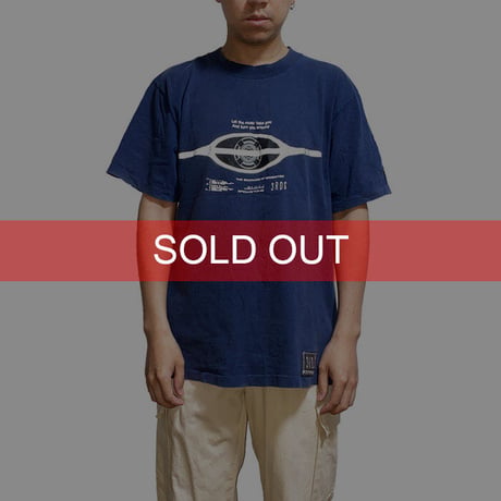 【USED】90'S THIRD STONE REFLECTOR GRAPHIC T-SHIRT NAVY