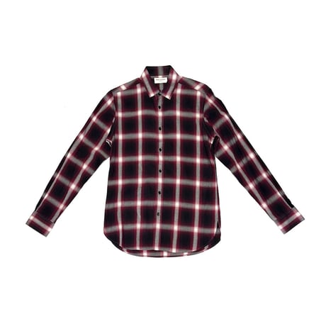 【USED】SAINT LAURENT PARIS 2014AW OMBRE CHECK SHIRT