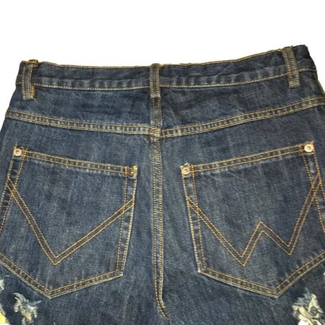 【USED】00'S VIVIENNE WESTWOOD MAN "CUT & SLASH" DENIM PANTS