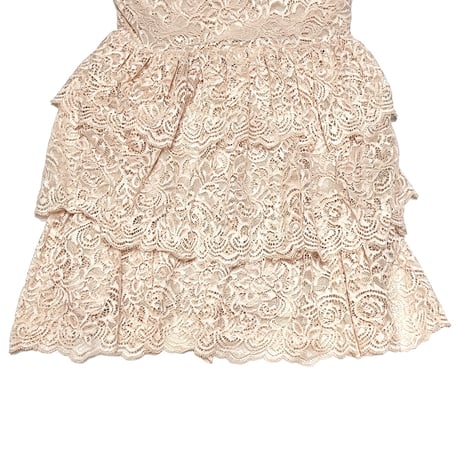 【USED】00's NAF NAF TRIPLE RUFFED LACE DRESS