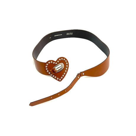 【USED】90'S-00'S MOSCHINO JEANS HEART LEATHER BELT