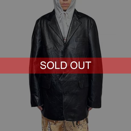 【USED】00's bod & christensen LEATHER TAILORED JACKET