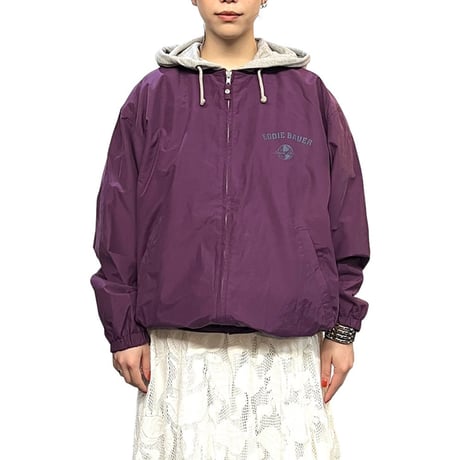 【USED】90's-00's Eddie Bauer COTTON NYLON JACKET with HOOD
