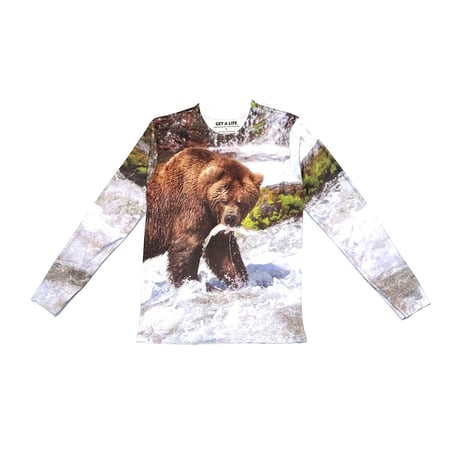 【USED】00's GET A LIFE BEAR PHOTO POLY L/S T-SHIRT