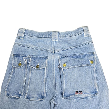 【USED】90's Barrel Roll Baggy Denim Pants with Flap Back Pockets