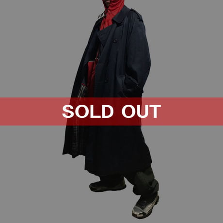 【USED】90'S BURBERRYS OVERSIZED TRENCH COAT NAVY