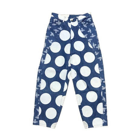 【USED】80'S VIVIENNE WESTWOOD ORB × SPOT DENIM PANTS