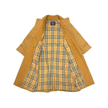 【USED】90's French Burberrys Trench Coat Camel with Nova Check Lining