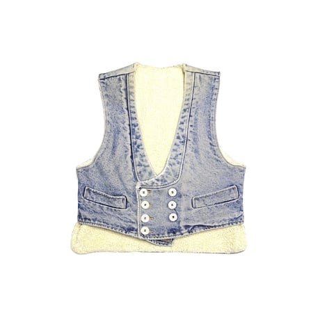 【USED】80's German Logger Sherpa-Lined Denim Vest