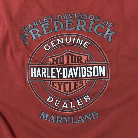 【USED】90S HARLEY DAVIDSON T-SHIRT HENNA