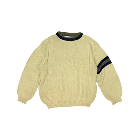 【USED】80's benetton ARM LINE COTTON KNIT SWEATER