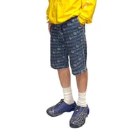 【USED】00's ALBA ROSA MY TANE All-Over Print Denim Shorts