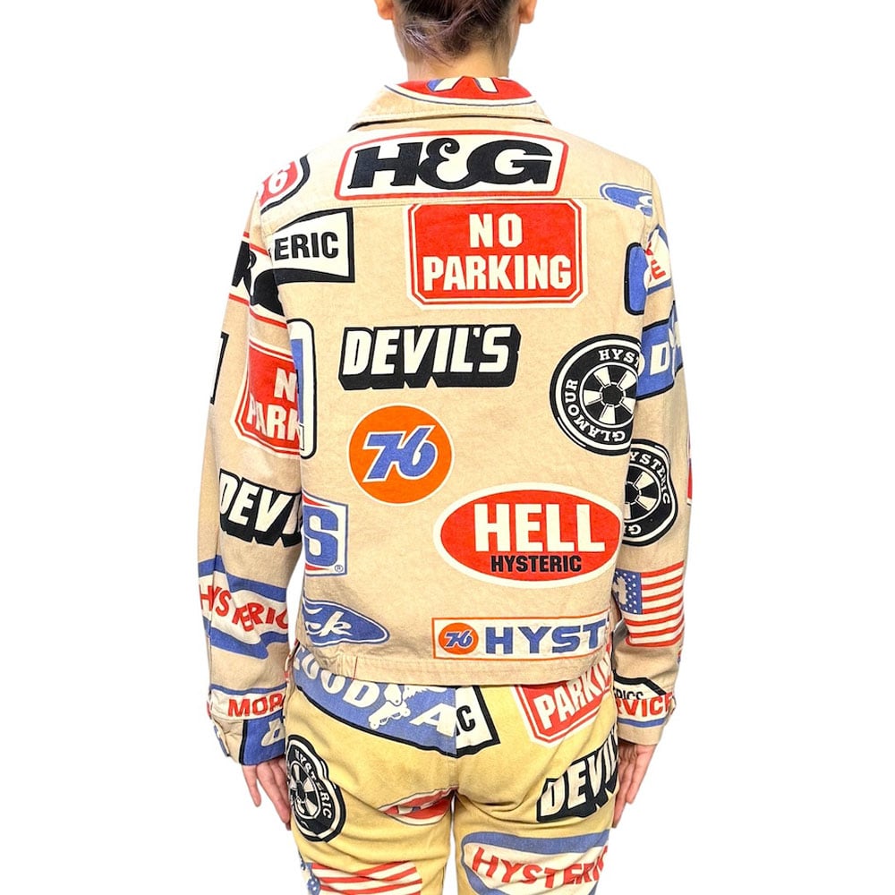 USED】90's HYSTERIC GLAMOUR Signboard Print Zip