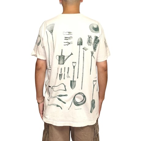 【USED】90's rel-e-vant Gardening Gear All Over Print T-shirt