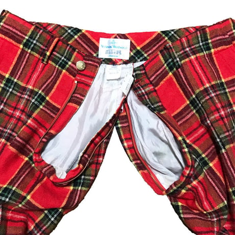 【USED】90'S VIVIENNE WESTWOOD MAN TARTAN CHECK BONDAGE TROUSERS