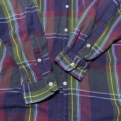 【USED】80'S STUSSY CHECK B.D. SHIRT