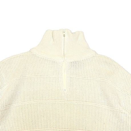 【USED】00'S haggar HIGH-NECK ZIP COTTON KNIT SWEATER