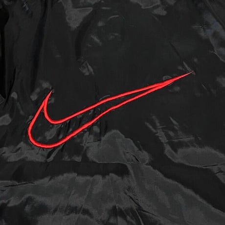 【USED】90'S NIKE CENTER LOGO HALF-ZIP NYLON JACKET BLACK