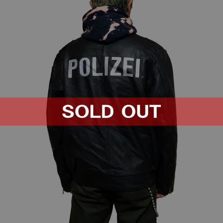 【USED】GERMAN POLICE LEATHER JACKET BLACK