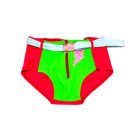 【DEAD STOCK】W.&L.T. 1996SS Colorblock Briefs with Belt