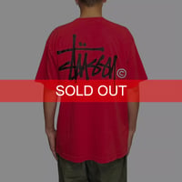 【USED】90's STUSSY Big Logo T-shirt Red Made in Australia