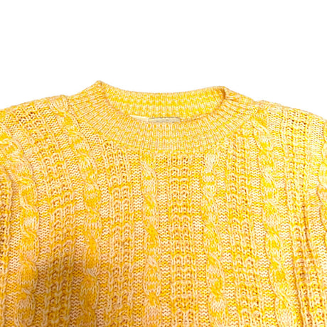 【USED】90'S F.D.S. EGG COLOR KNIT SWEATER