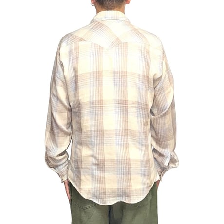 【USED】70's OLD GAP “Fashion Pioneers” Western Plaid Shirt Made in USA