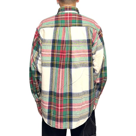 【USED】90's OLD GAP Madras Plaid Button-Down Shirt