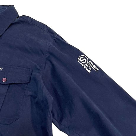【USED】00'S STUSSY SURPLUS(?) BOX PLEATED FLAP POCKETS SHIRT