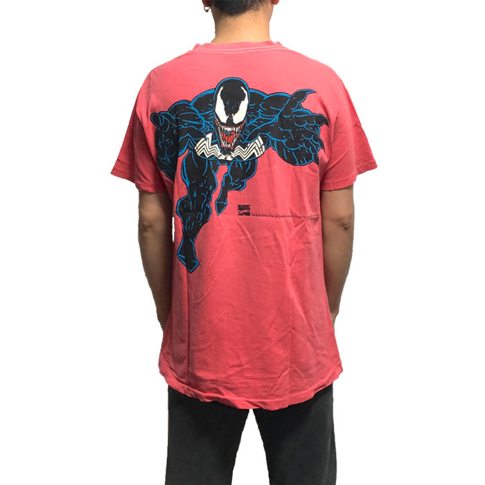 90s VENOM Tシャツ XLサイズ スパイダーマン 1994 VENOM kills Spider-Man Graphic black shirt Marvel Modern VTG