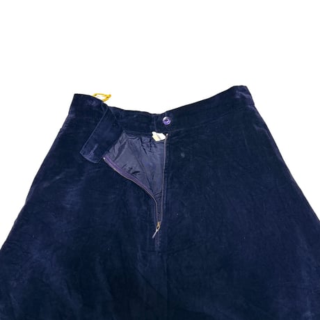 【USED】80's Navy Velour A-Line Skirt with RIES Zipper