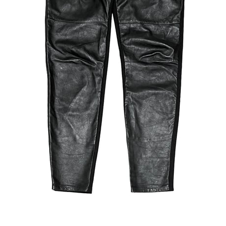 【USED】00's MAURITIUS LEATHER × POLYESTER SWITCHING PANTS