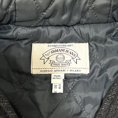 【USED】90'S-00'S ARMANI JEANS FLEECE WOOL HOODED JACKET