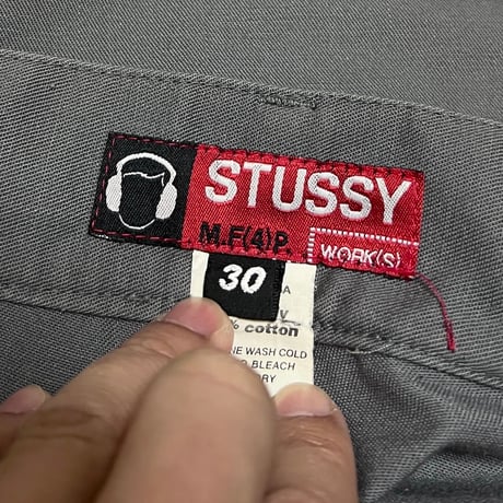【USED】00's STUSSY WORK TROUSERS GRAY MADE IN USA