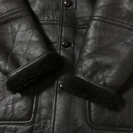 【USED】90'S MOUTON BOMBER JACKET BLACK