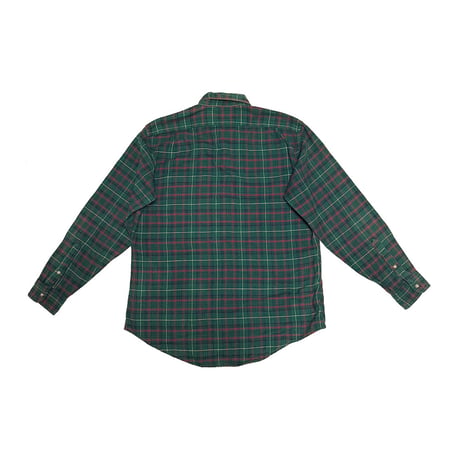 【USED】80's Polo by Ralph Lauren "POLO COUNTRY" Plaid Flannel Shirt Green
