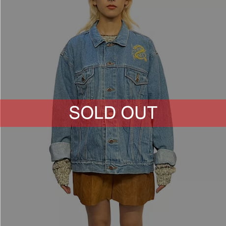 【USED】00'S DRAGON EMBROIDERED DENIM JACKET