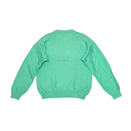 【USED】80's ellesse KNIT SWEATER EMERALD GREEN MADE IN ITALY