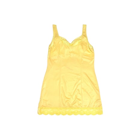 【USED】60's Schiesser S-line LINGERIE SLIP MINI DRESS YELLOW