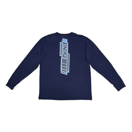 【USED】00's NIKE Tech Graphic Long Sleeve T-shirt Navy