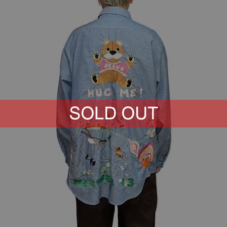 【USED】70'S BIG MAC JC Penny LOT OF ENBROIDERY CHAMBRAY SHIRT