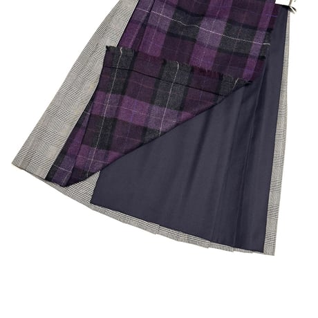 【USED】90's O'NEIL OF DUBLIN Asymmetric Patchwork Wool Wrap Skirt