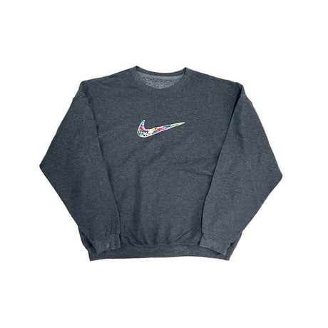 【USED】00'S BOOTLEG N◯KE BOTANICAL EMBROIDERY SWEATSHIRT