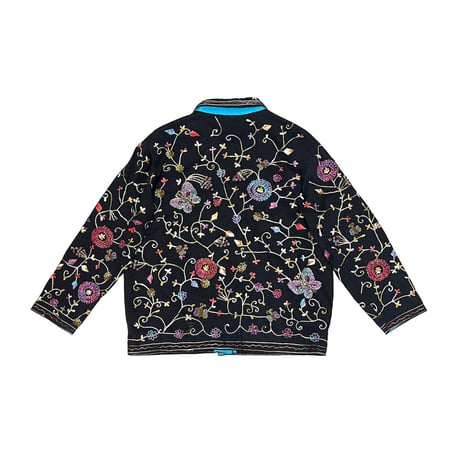 【USED】80's The Quacker Factory EMBROIDERED BEADED BUTTERFLIES JACKET