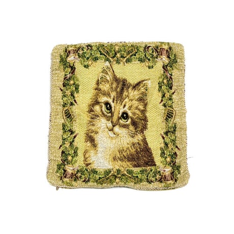 【USED】VINTAGE CAT WOVEN CUSHION COVER