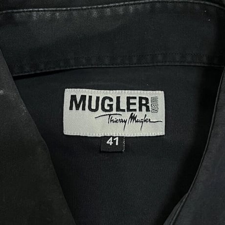【USED】80'S-90'S MUGLER MEN SNAP BUTTON SHIRT BLACK SIZE:41
